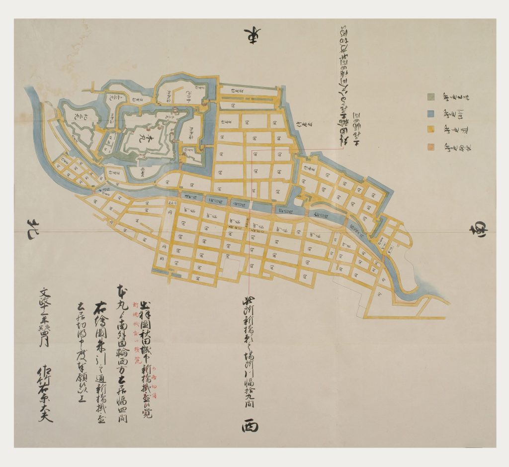 画像：出羽秋田城下絵図（文政13年）