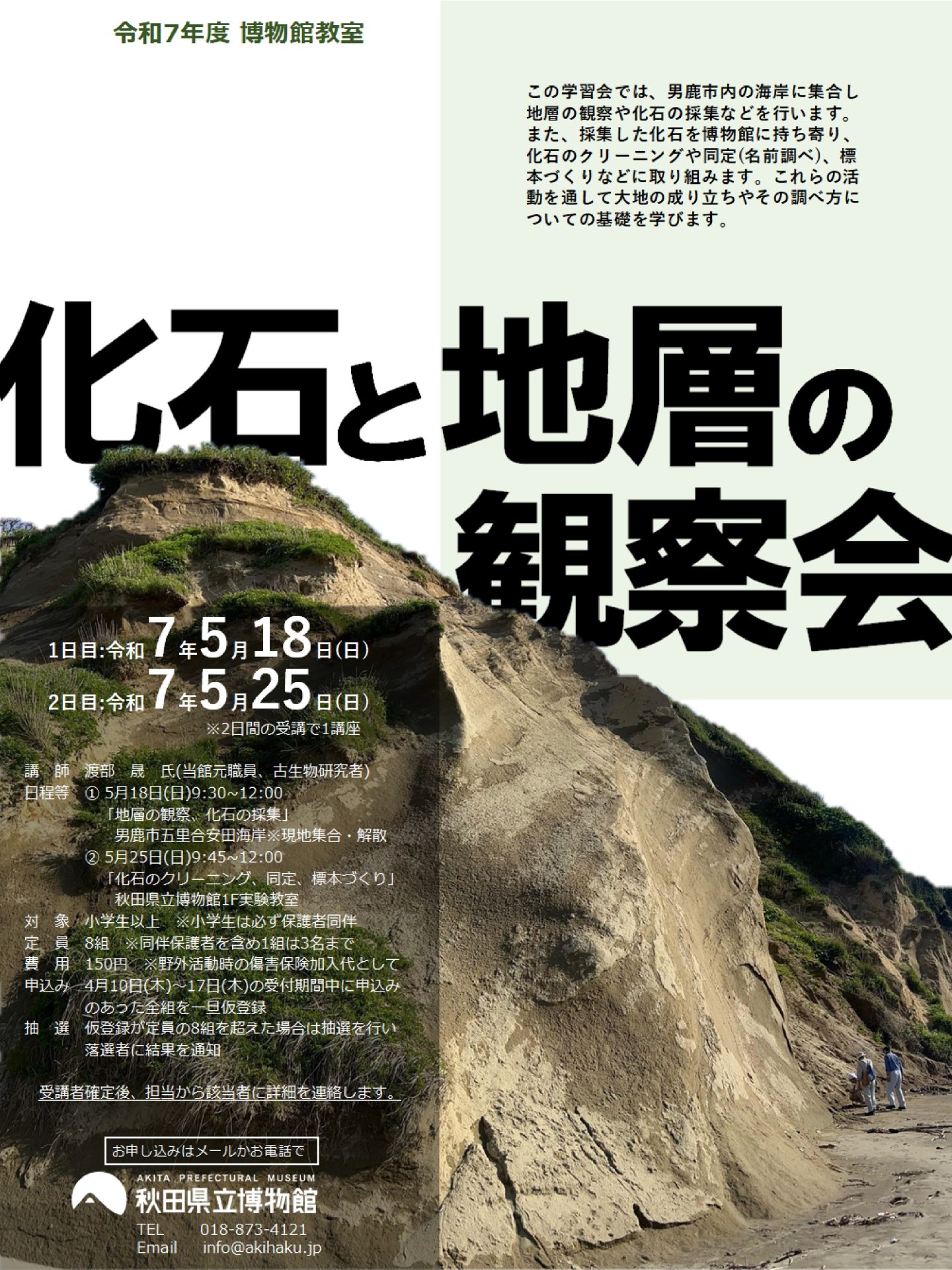 イラスト：2025年度博物館教室：化石と地層の観察会