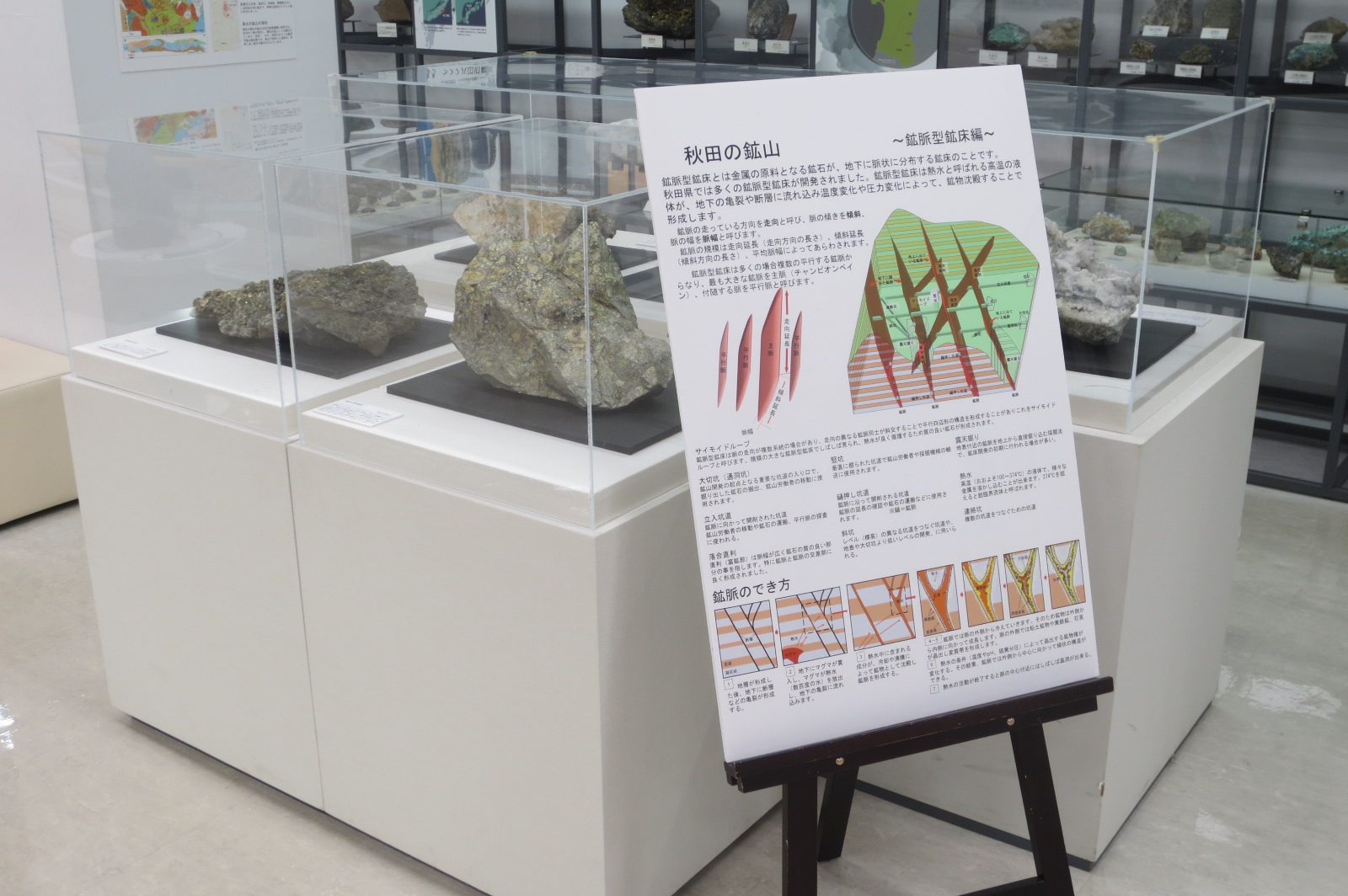写真：展示風景　秋田の鉱山　鉱脈型鉱床編